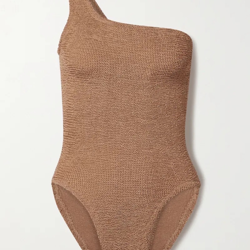 Hunza G Brown One-Shoulder One Piece Swimsuit